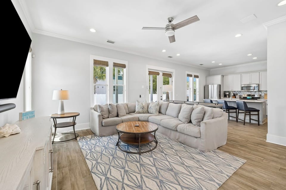 Open-concept great room with space for the whole group