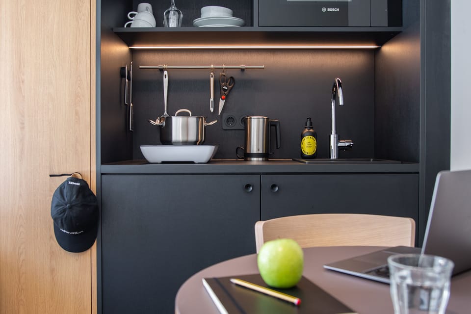 Design Studio, City View | Desk, laptop workspace, blackout drapes, soundproofing
