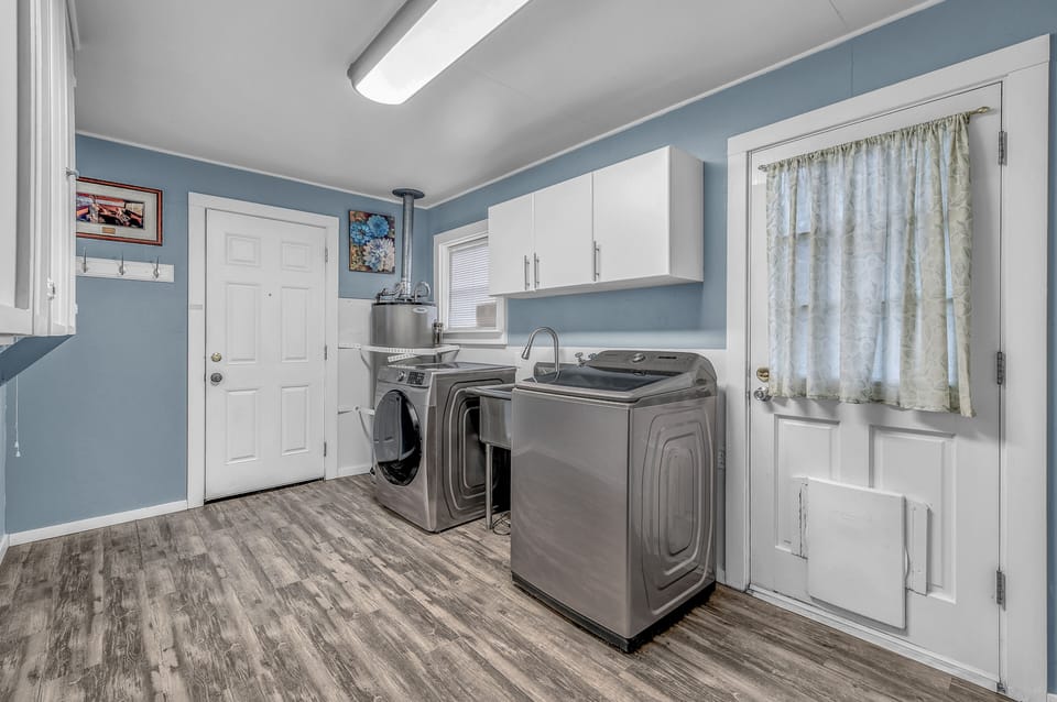 Your dedicated laundry room features modern machines and ample storage, making extended stays effortless and comfortable.