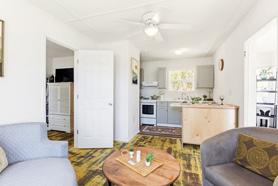 Living Room | Coffee Table | Open Layout & Kitchen View