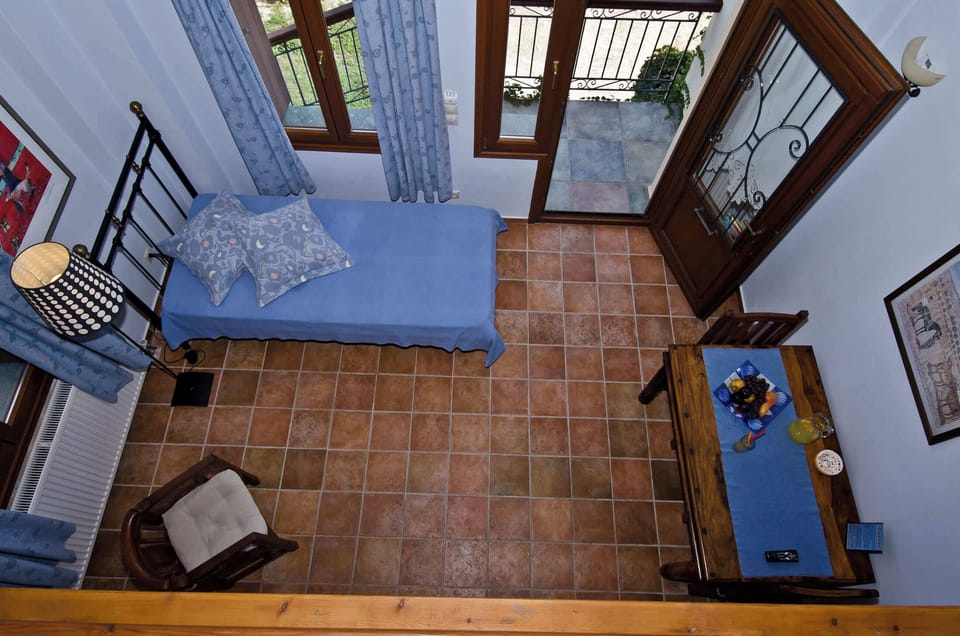 View of the lower level from the attic room