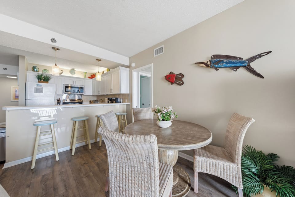 Dining table with seating for four
