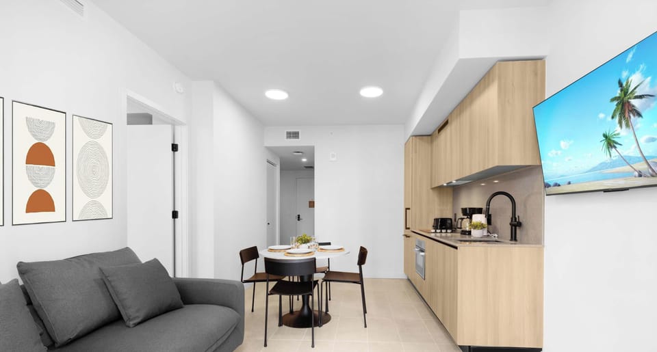 Living room - sofa bed - open layout 