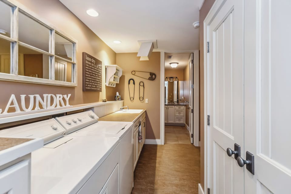 Large laundry space on the main floor off the bunk room