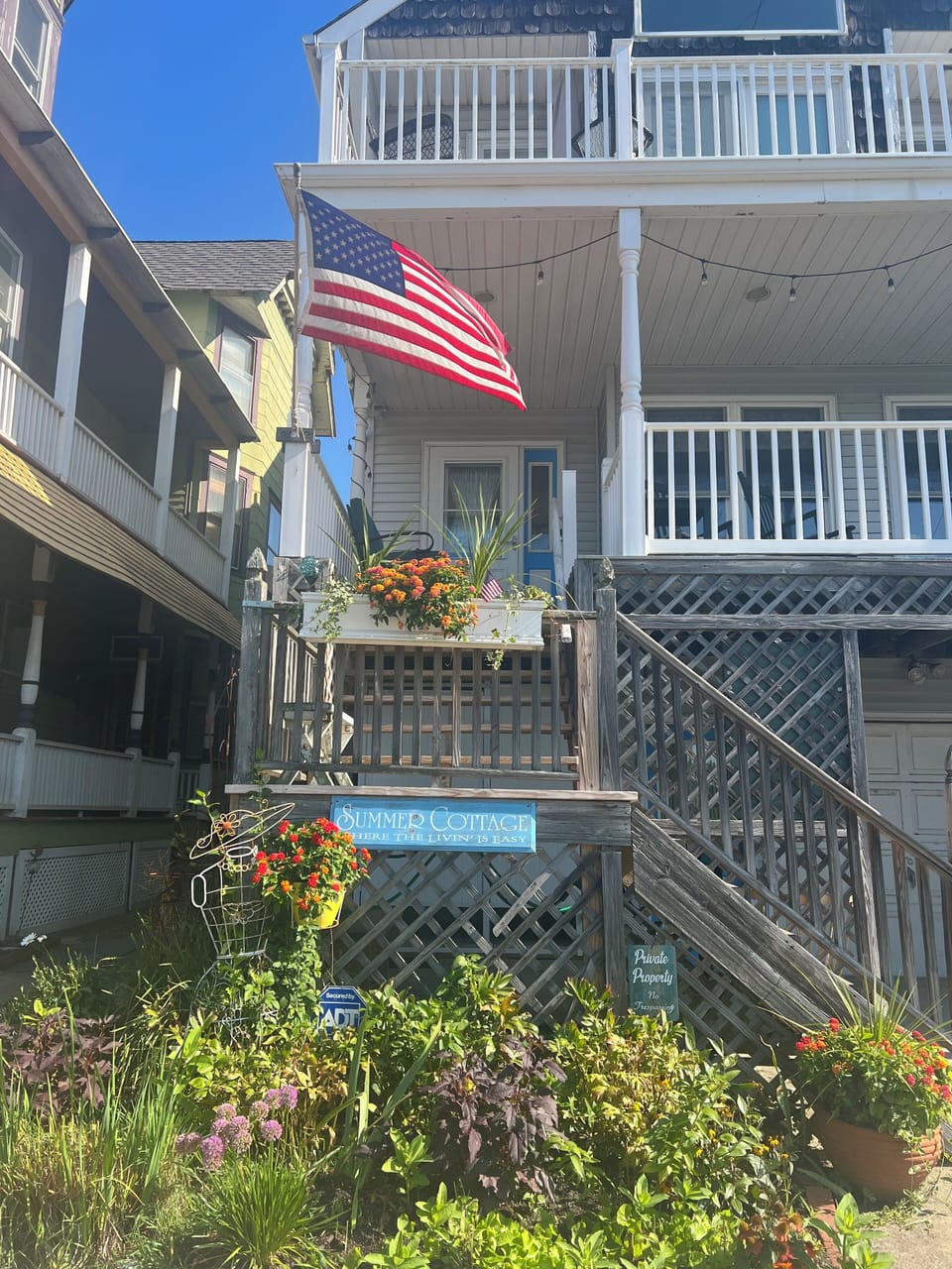 Enjoy the beauty of our flowers from our porches. 
