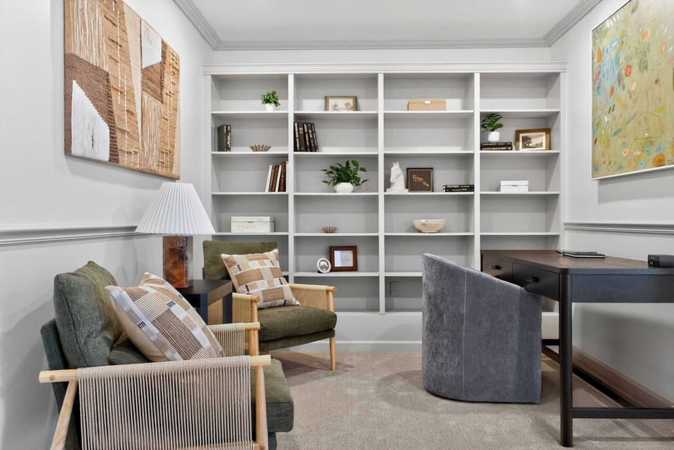 A dedicated desk, comfy chair, and all the good vibes you need to balance work and play.