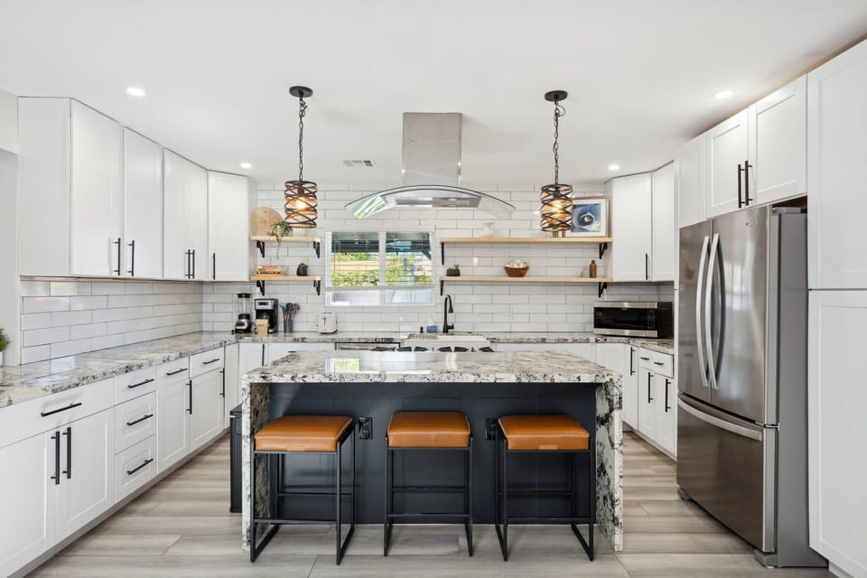 Prepare meals, try recipes, or just admire all the countertop space.