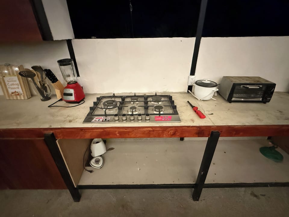 Fridge, oven, stovetop, rice cooker
