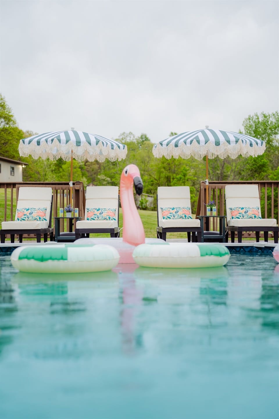 Take a refreshing dip in the pool while enjoying the stunning countryside views.
