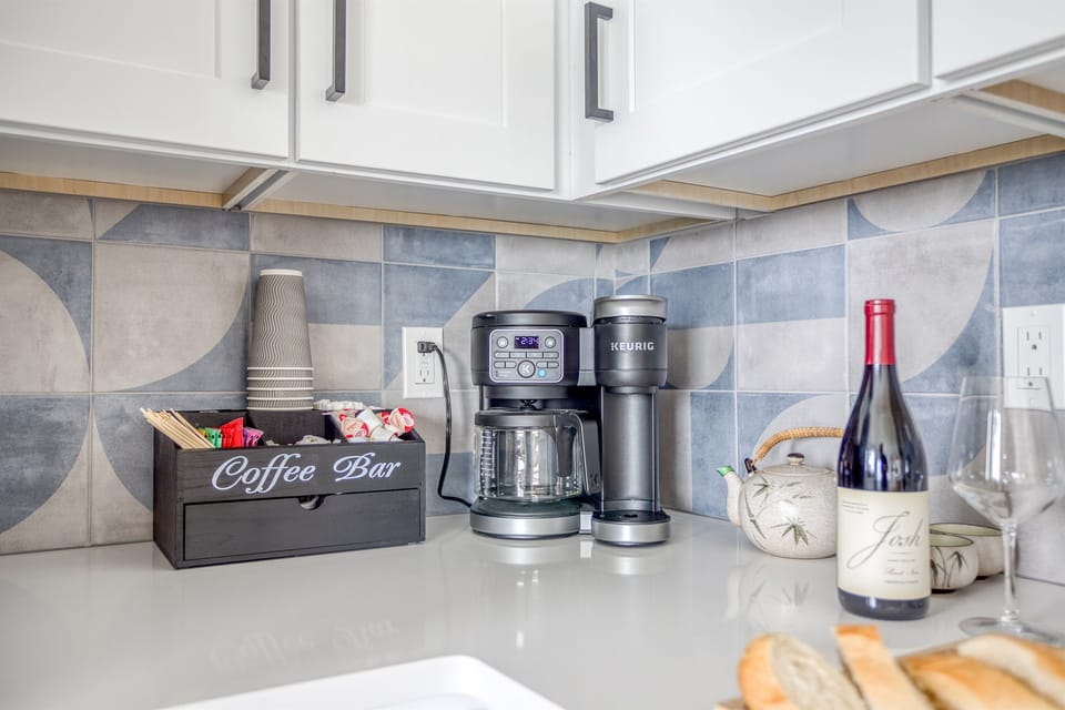 Coffee Corner: Brew your favorite blends with style at our charming coffee station!