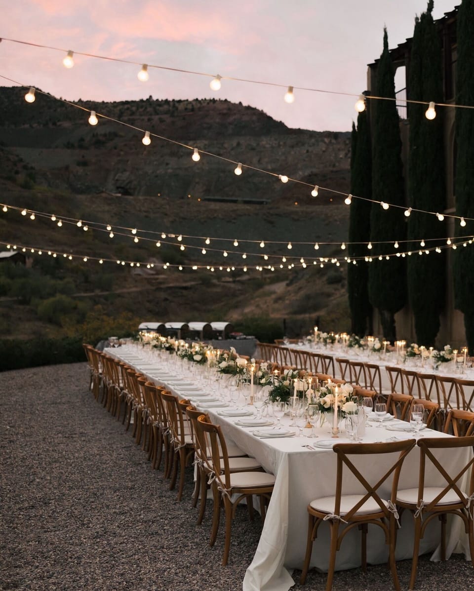 Outdoor banquet area