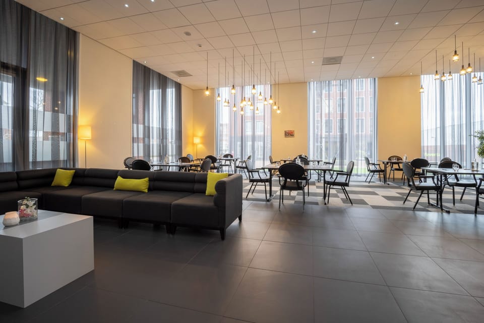Unwind in the spacious lounge with soft lighting and views.