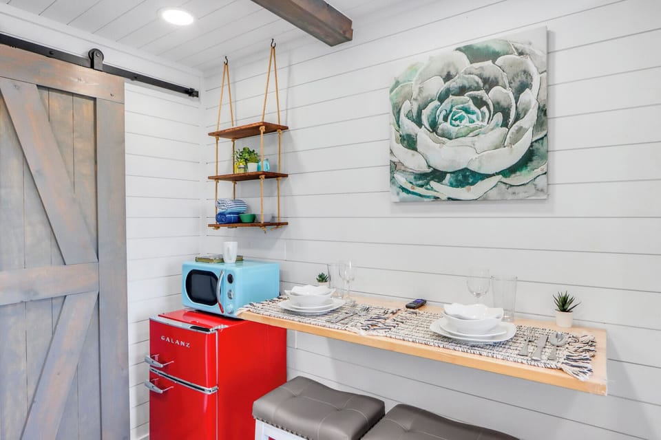 Mini fridge and microwave