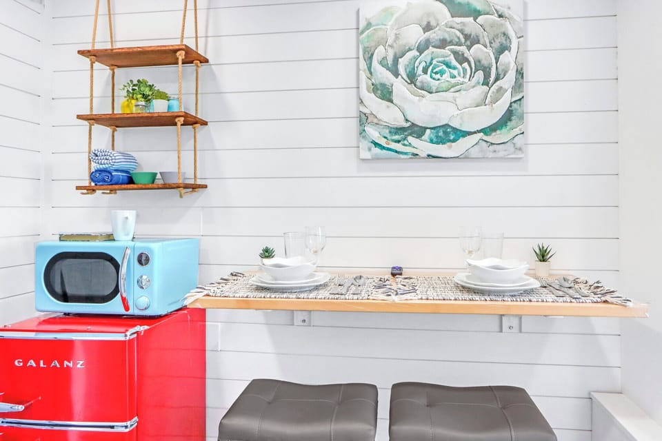 Charming dining nook and retro kitchenette