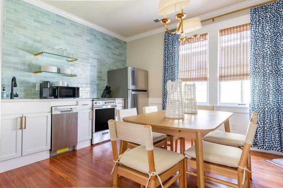 Kitchen with everything needed and dining space with seating for 6 