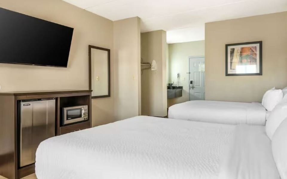 Kick back with streaming-ready TV and convenient in-room storage.
