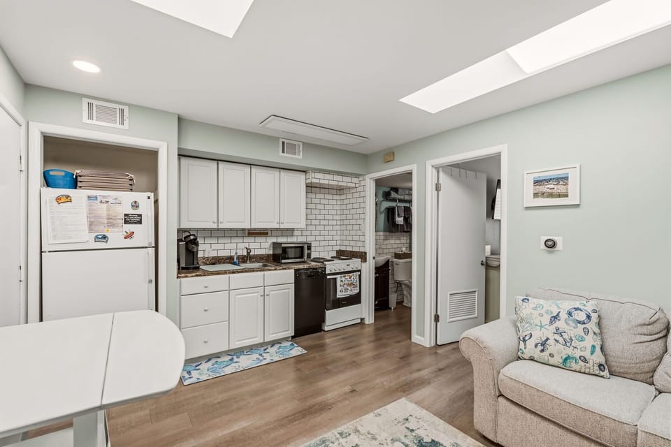 Kitchen, Bedroom and Bathroom from Living Area