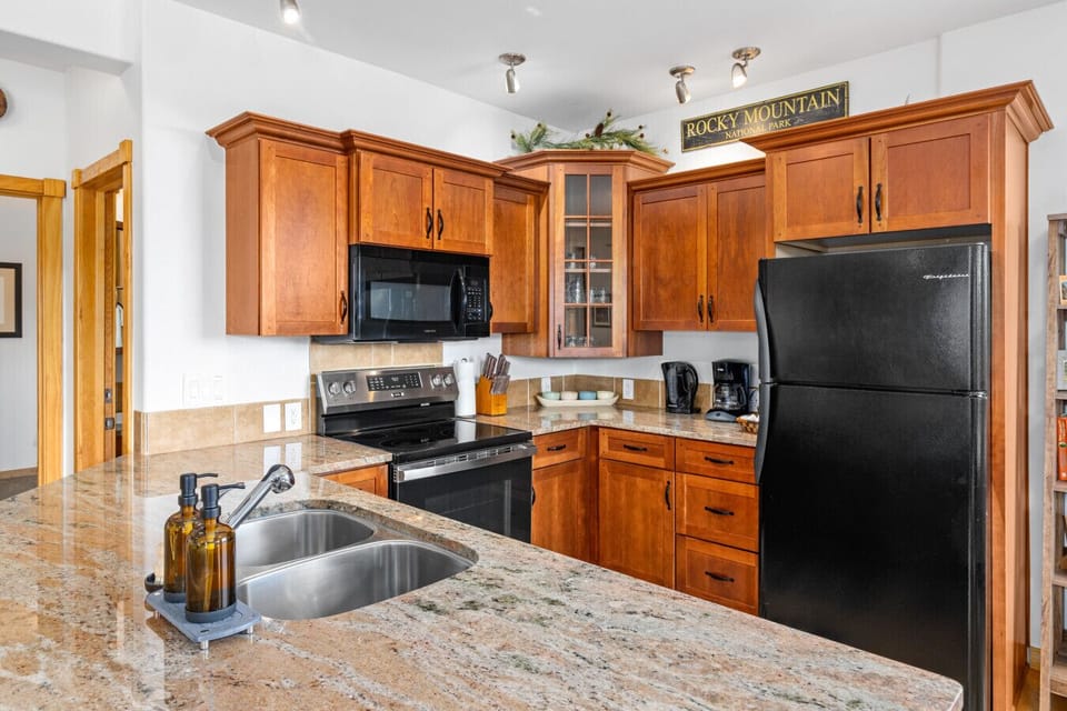 Well-stocked kitchen designed for comfort and convenience