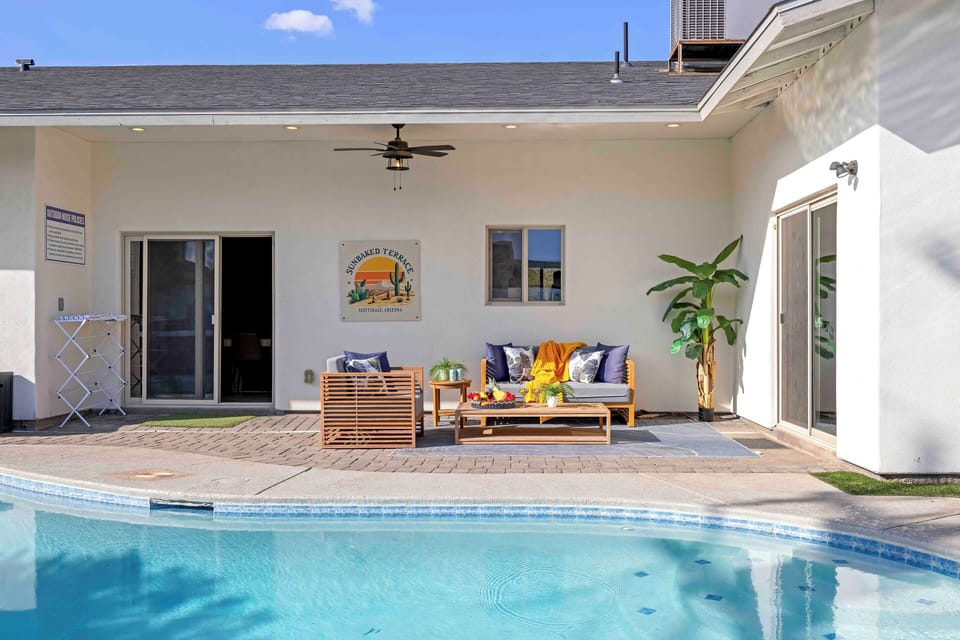 Spacious outdoor retreat perfect for swimming and lounging with family