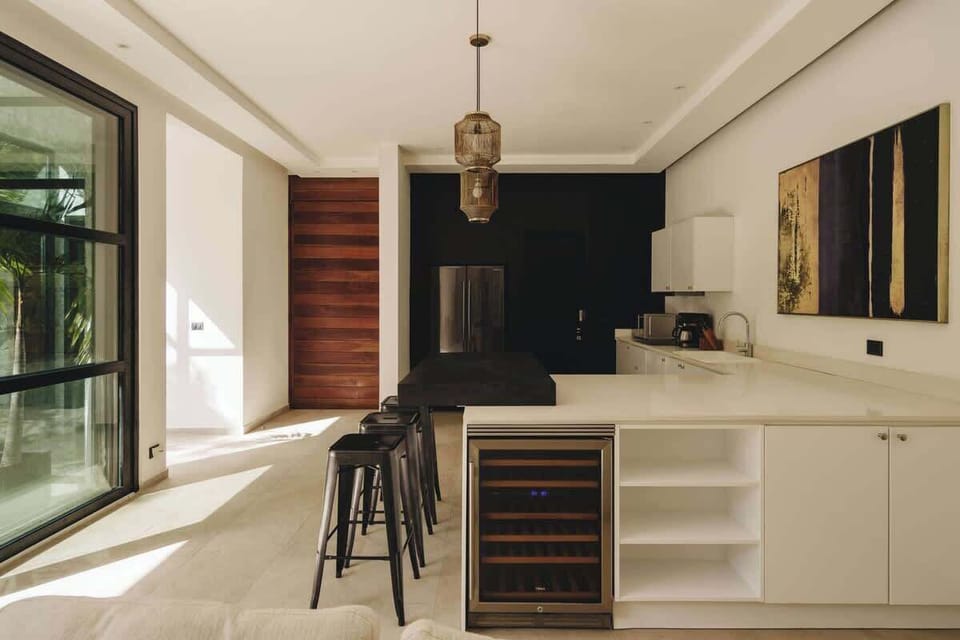 Fantastic open concept design that connects the kitchen, living room, and dining room.