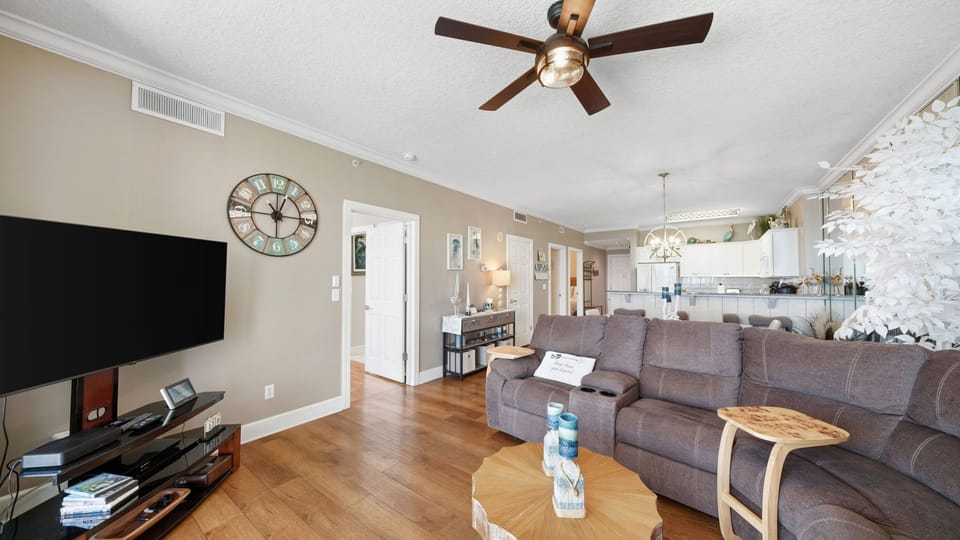 Large sectional is perfect for watching a good movie