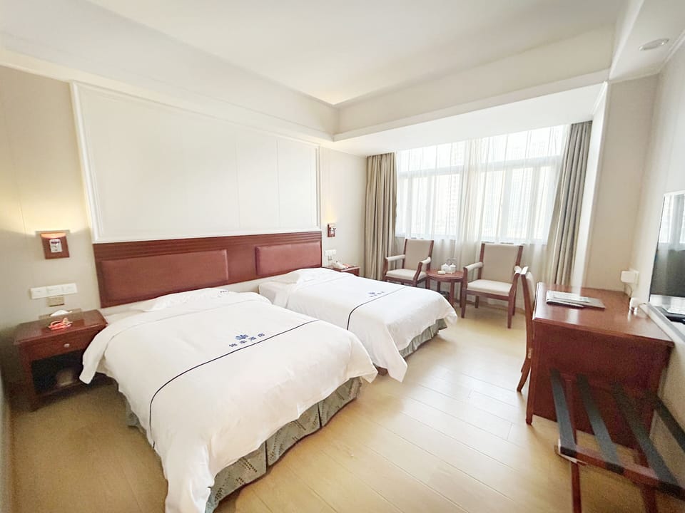 Deluxe Double Room, City View | Desk, blackout drapes, soundproofing, iron/ironing board