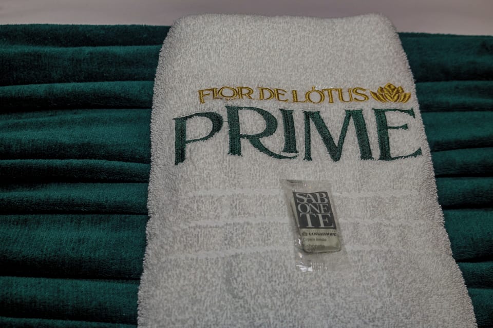 Shower, towels, soap, toilet paper