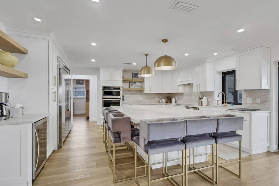 At the heart of the home you'll find the show-stopping kitchen where you can gather to share a drink or create a meal together.