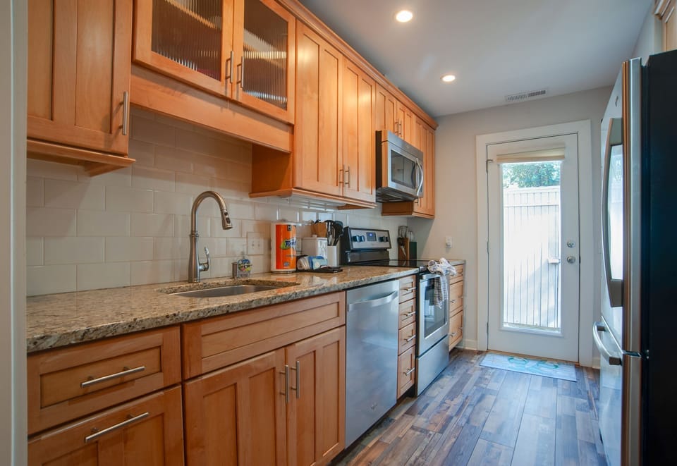 This kitchen is fully stocked with everything you need!