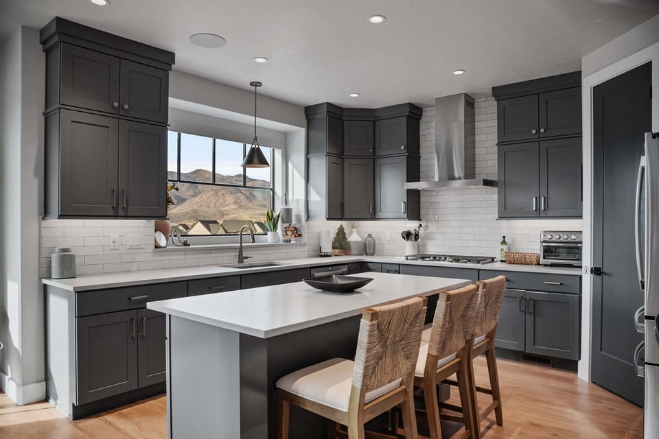 The Vista kitchen is large with a generous island, bar seating and juts about every amenity you could need to prepare a large meal for your group