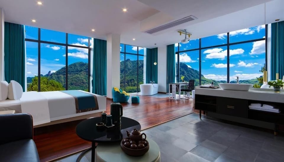 Family Room, Hill View | Premium bedding, memory foam beds, blackout drapes, soundproofing