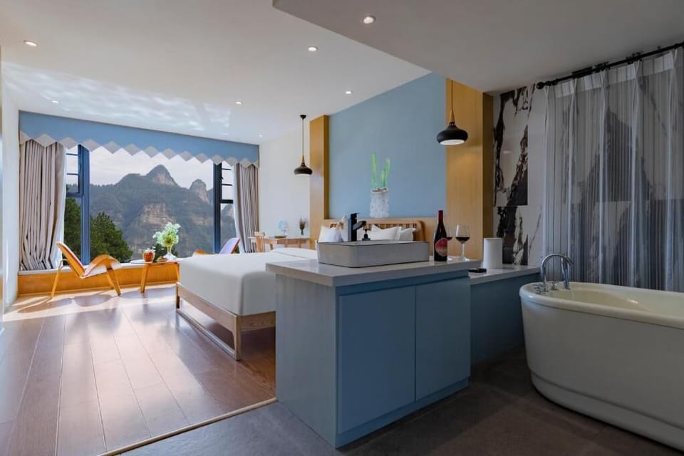 Panoramic Double Room, Garden View | Premium bedding, memory foam beds, blackout drapes, soundproofing