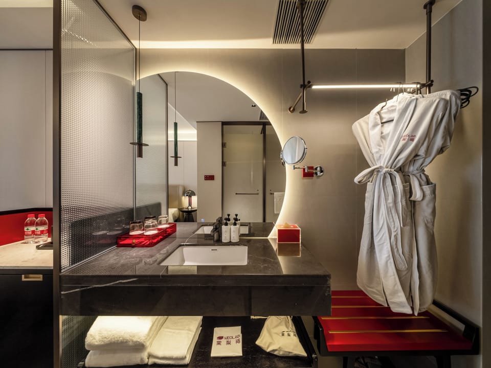 Bishan Twin Room | Bathroom | Separate tub and shower, hair dryer, slippers, towels
