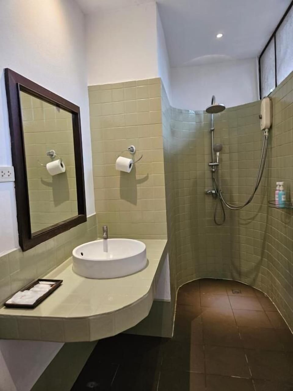Classic Double Room, Pool View | Bathroom | Shower, hair dryer, towels, toilet paper