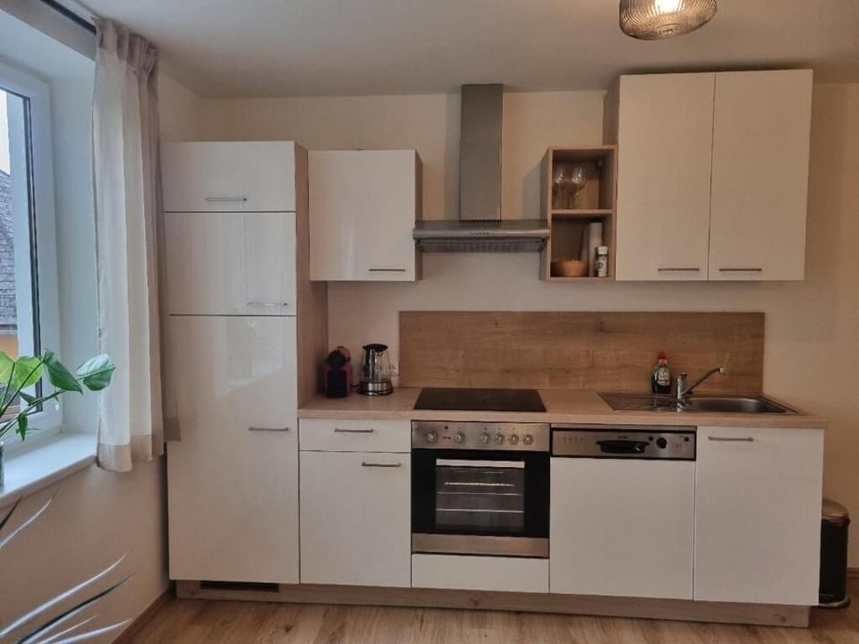 Apartment, 2 Queen Beds, Balcony | Private kitchen | Shared fridge, microwave, highchair