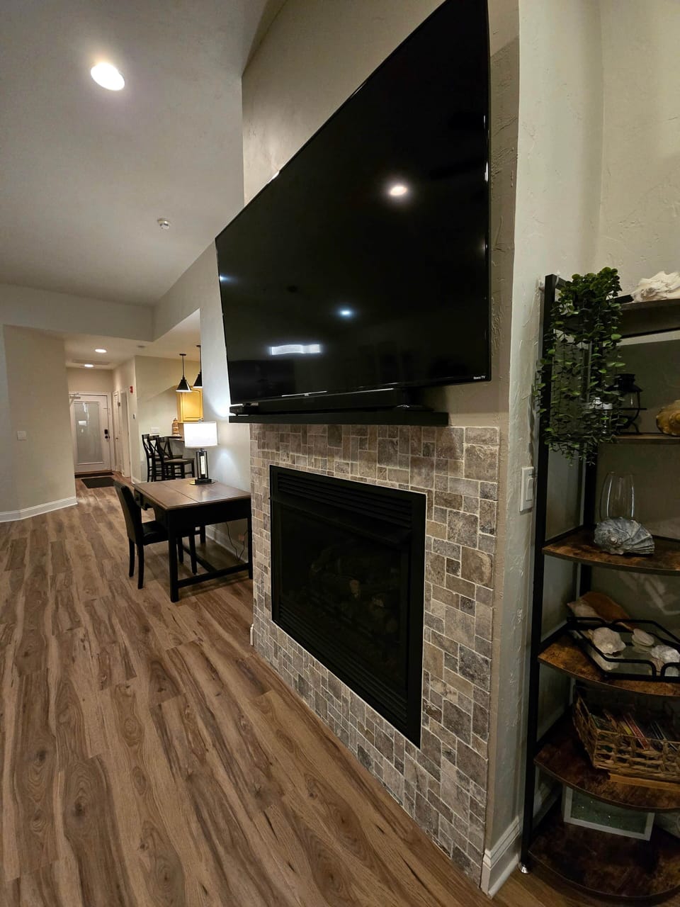 Fireplace and TV
