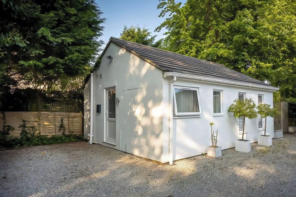 Modern cottage exterior with private entrance