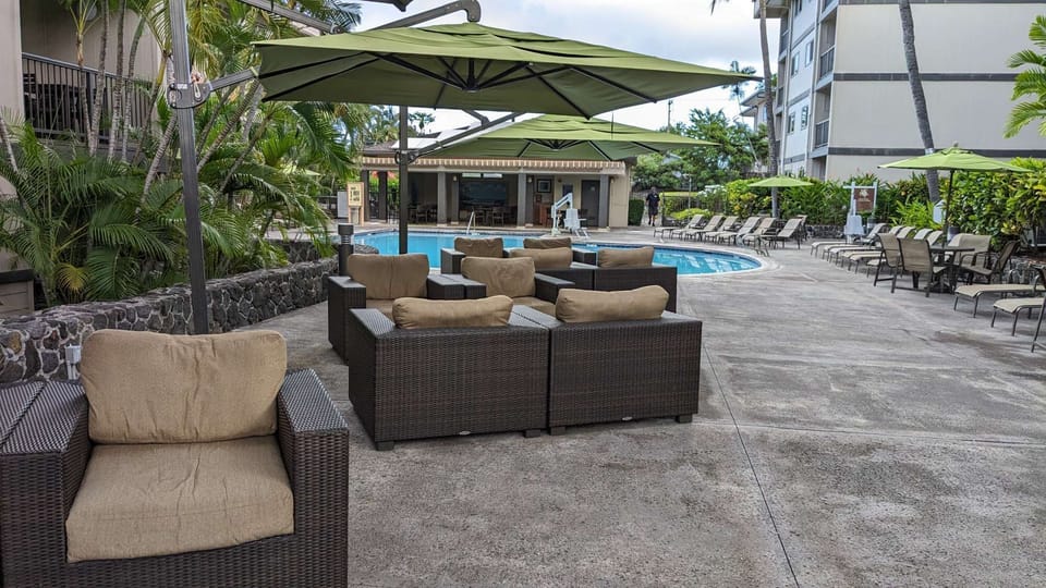 Seating area by the pool