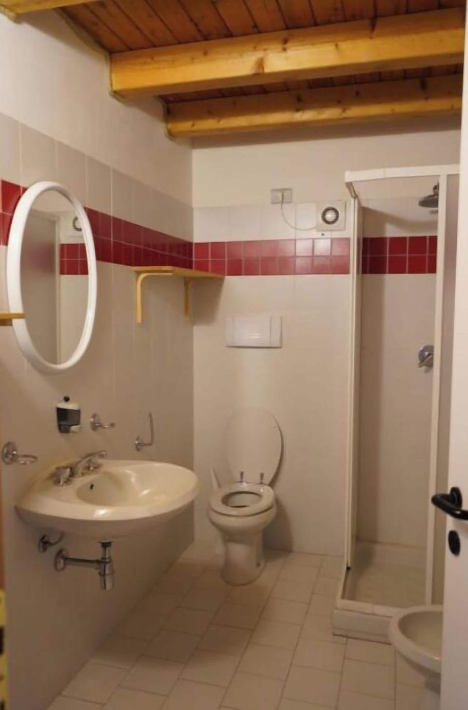 Hair dryer, towels, toilet paper