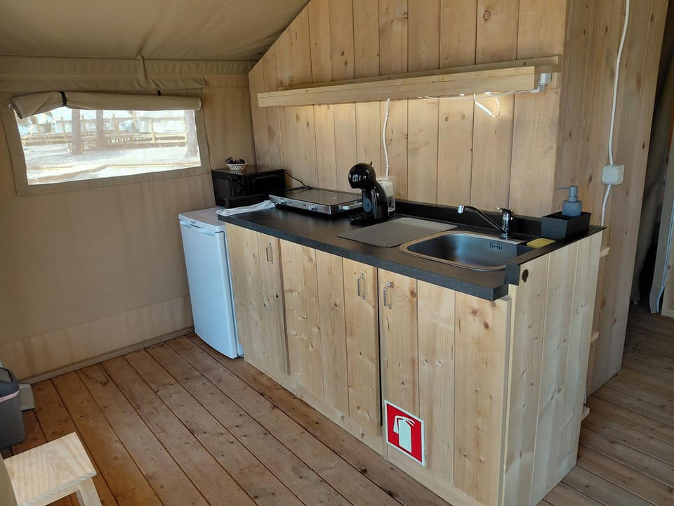 Tent, 2 Bedrooms | Private kitchen | Mini-fridge
