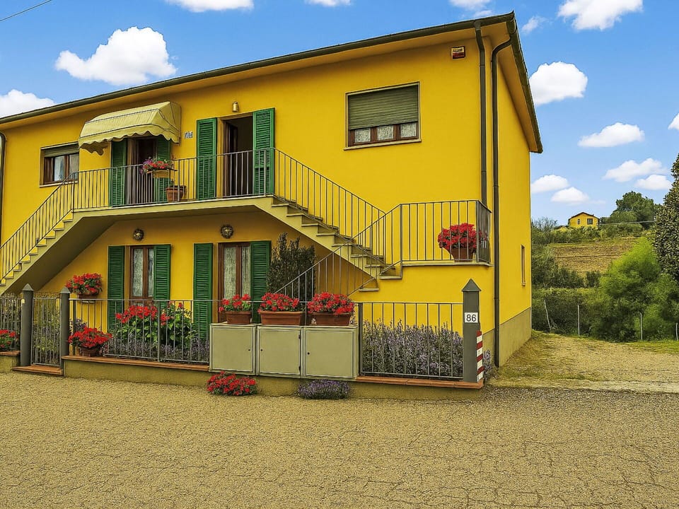 Yellow, Door, Home, Balcony, Houseplant, Flowerpot, Stairs, Paint, Fence, Porch