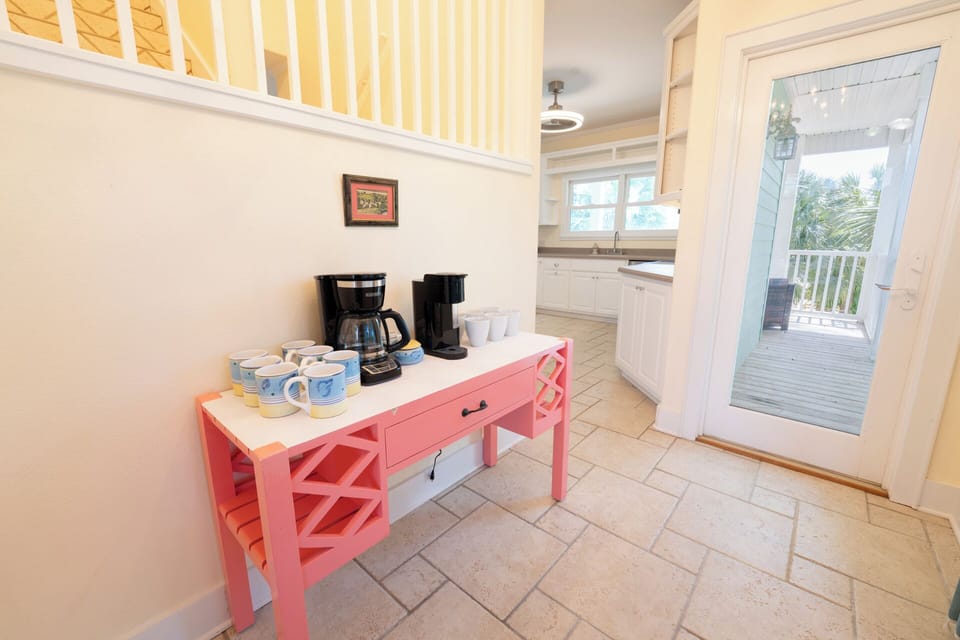 Entry into kitchen w/ coffee station