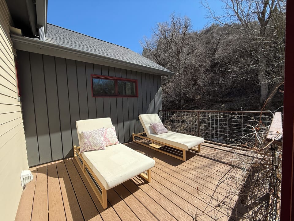 Primary rooftop deck with cafe lighting