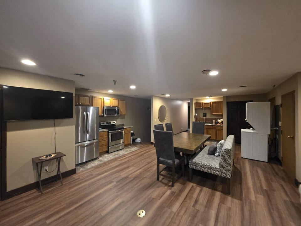 Spacious dining and living area
