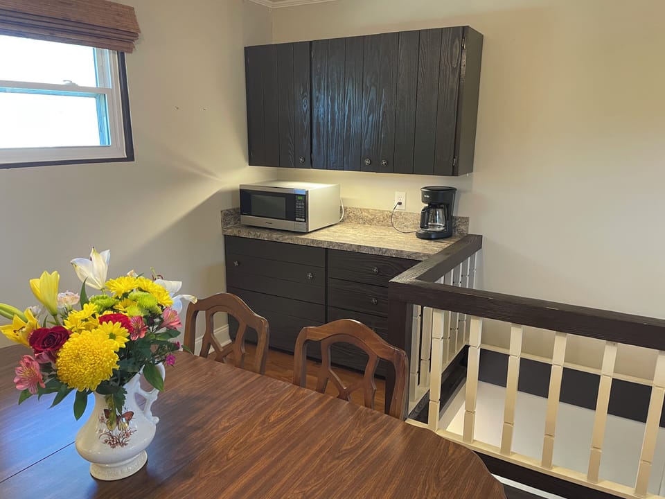 Coffee bar and Microwave in Dining Room