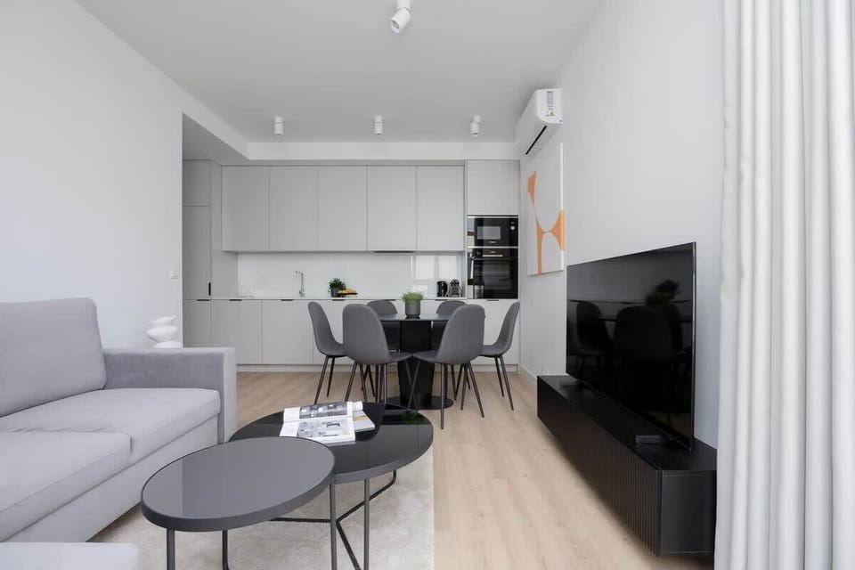 You can relax on the sofa, which can be turned into a double bed.