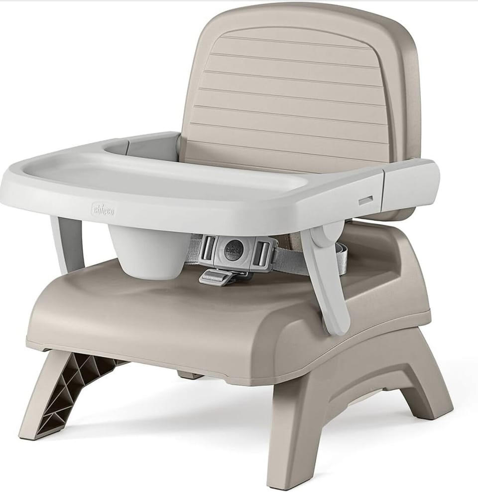 High or booster for the littles. Just attach to dining chair