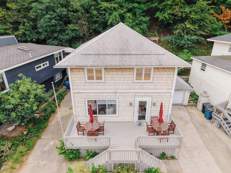 Aerial view of home, across the street from Grand Haven State Park