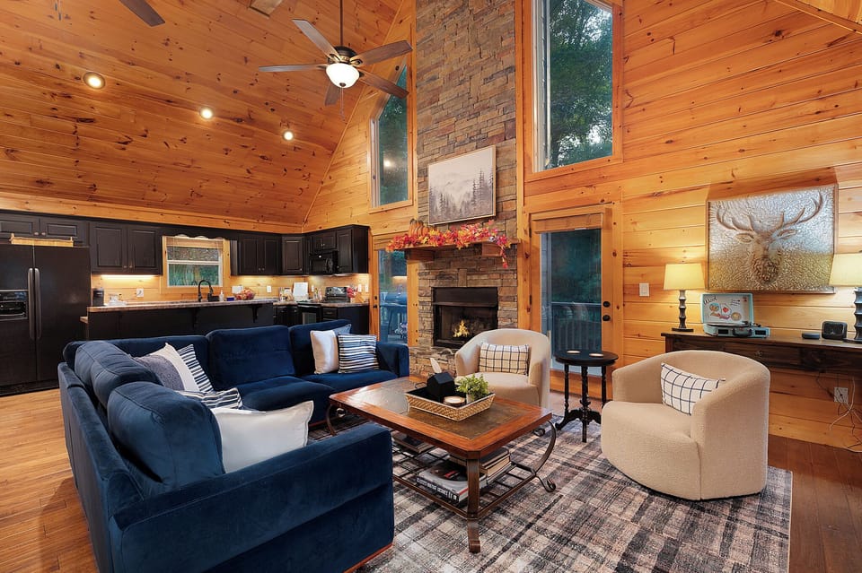 Lounging space to games or movies; vinyl records