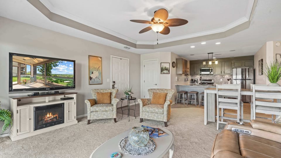 A comfy space to unwind after a day on the lake